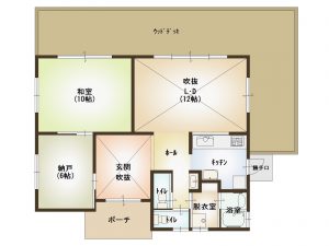 廿日市市津田の中古平屋住宅の間取り図