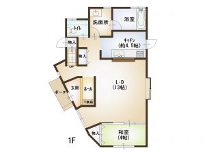 広島市東区温品4丁目の中古住宅の1階間取り図