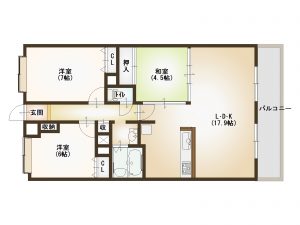 ヴェルディ古江東の間取り図