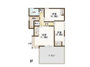 広島市東区温品4丁目の中古住宅の2階間取り図