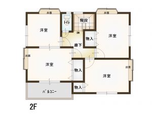 佐伯区八幡3丁目中古一戸建ての2階間取り図