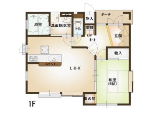 佐伯区八幡3丁目中古一戸建ての1階間取り図