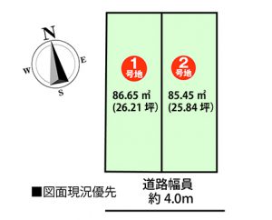 宇品西３丁目の新築一戸建ての区画図