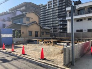 宇品西３丁目の新築一戸建て基礎工事の様子