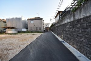 佐伯区三宅5丁目建築条件付き土地の間口