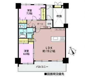 五日市ヒューマンズ208号室の間取り図