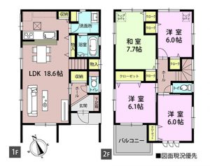 4LDKの間取り図