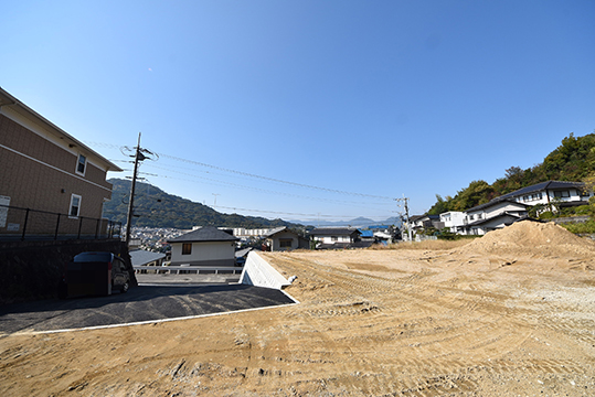 広島市東区戸坂大上の買取土地の外観全景と眺望