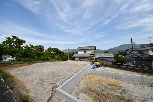 丸石4丁目の買取土地の造成中の全景写真