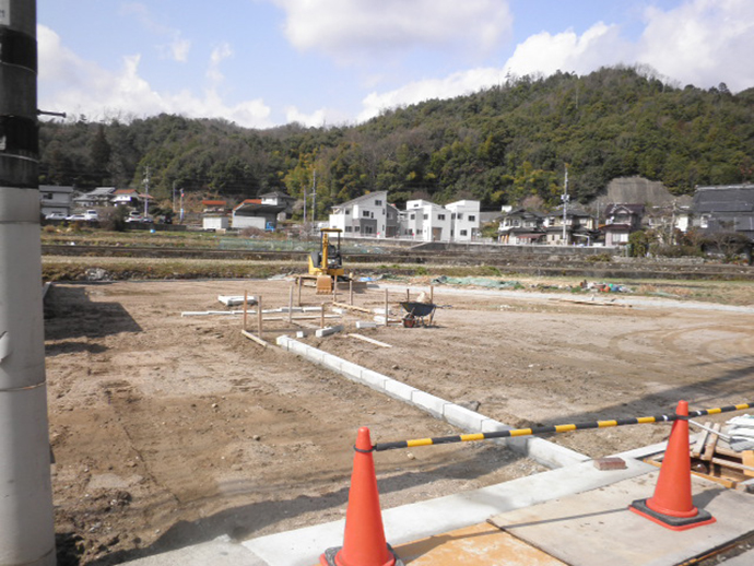 宅地造成中の上河内の買取土地