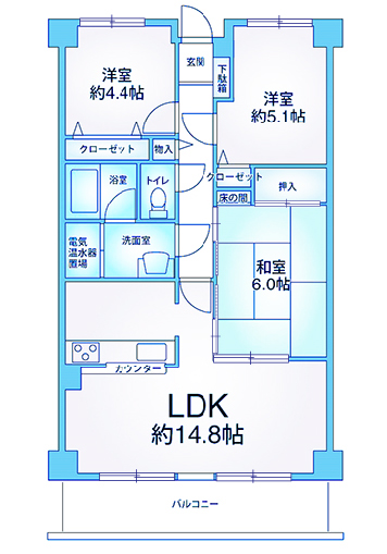 ウィングヒル神宮山602号室間取り図